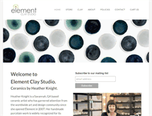 Tablet Screenshot of elementclaystudio.com